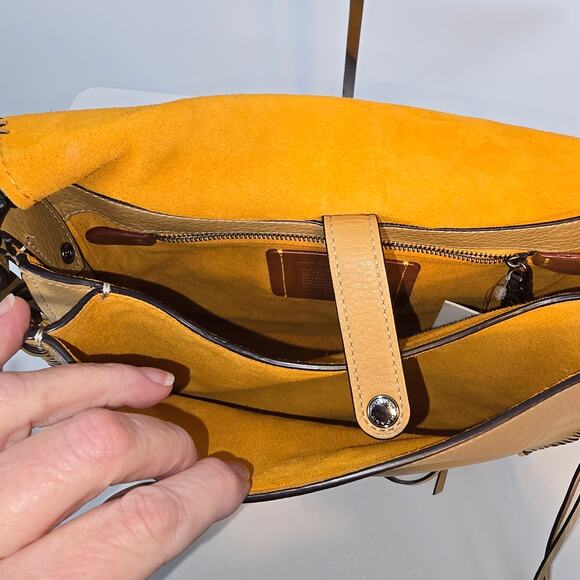 Coach 1941 Whiplash Saddle Bag Fringe Braided Pebble Leather Camel Brown NWT - Picture 9 of 15